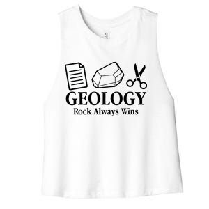 Geology Rock Always Wins Women's Racerback Cropped Tank