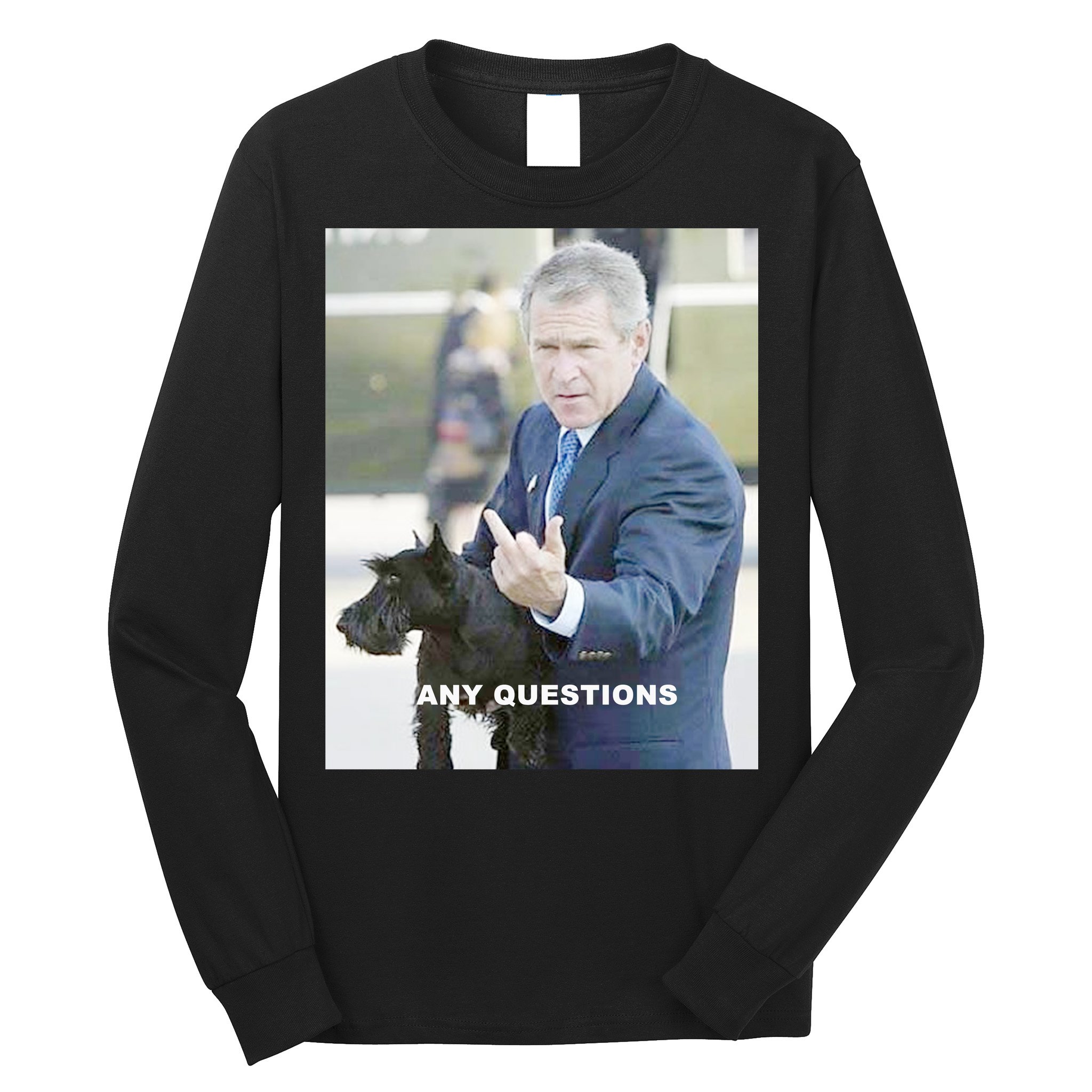 George Bush Middle Finger Long Sleeve Shirt