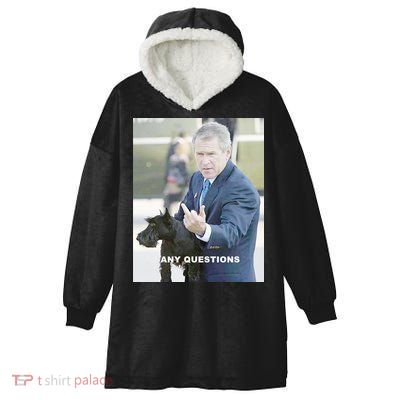 George Bush Middle Finger Hooded Wearable Blanket