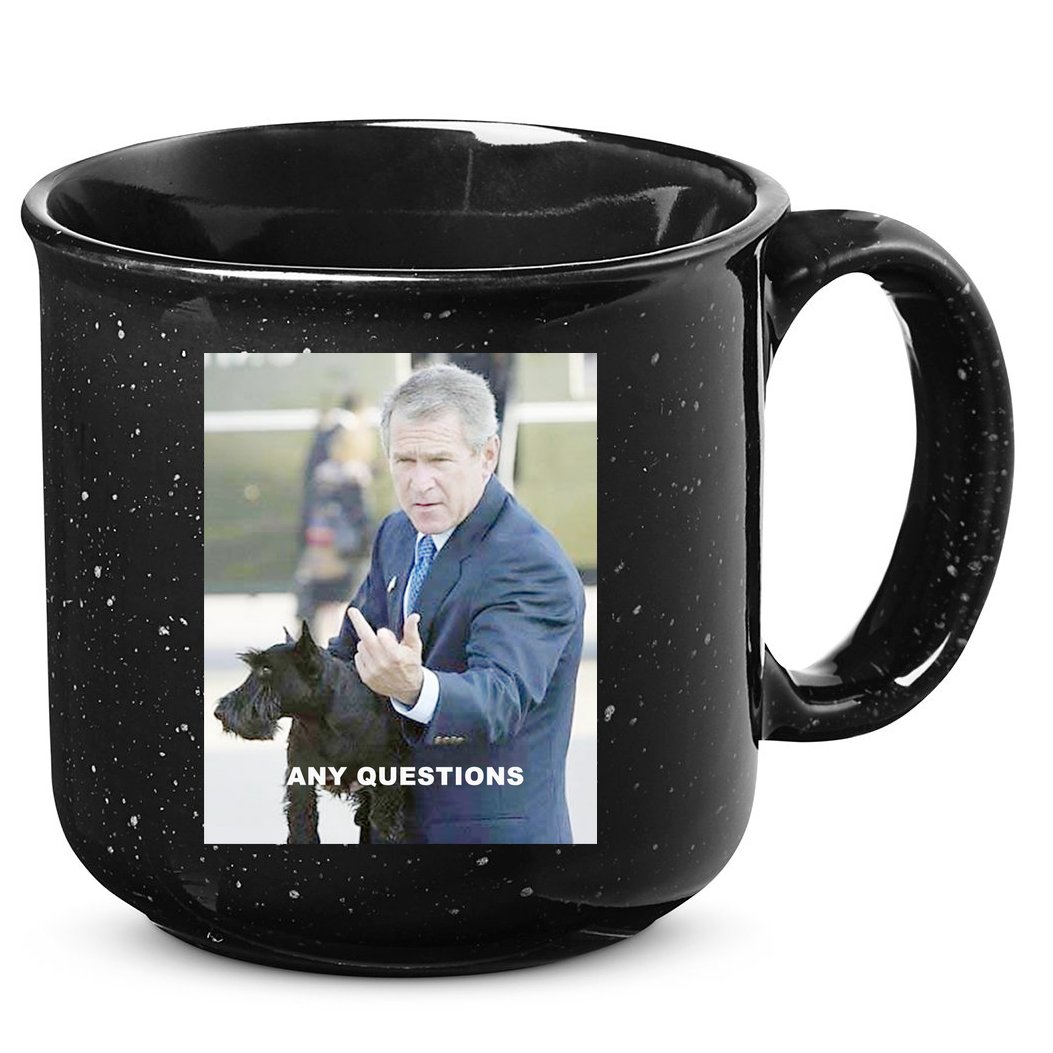 George Bush Middle Finger 15oz Campfire Ceramic Mug