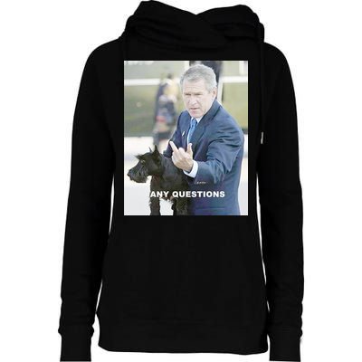 George Bush Middle Finger Womens Funnel Neck Pullover Hood