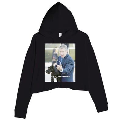 George Bush Middle Finger Crop Fleece Hoodie