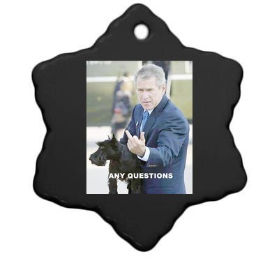 George Bush Middle Finger Ceramic Star Ornament