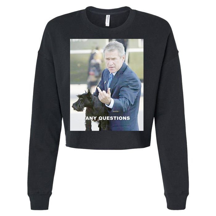 George Bush Middle Finger Cropped Pullover Crew