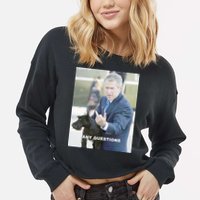 George Bush Middle Finger Cropped Pullover Crew