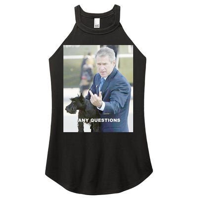 George Bush Middle Finger Women's Perfect Tri Rocker Tank