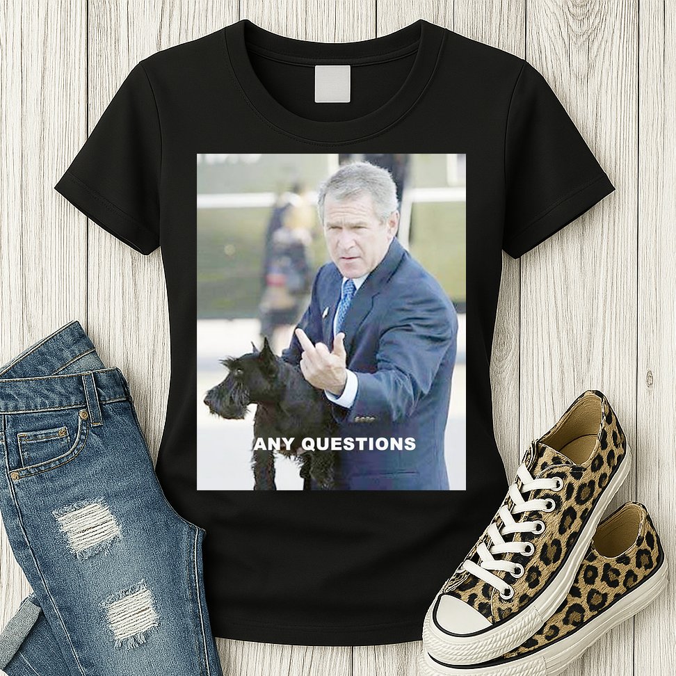 George Bush Middle Finger Womens T-Shirt