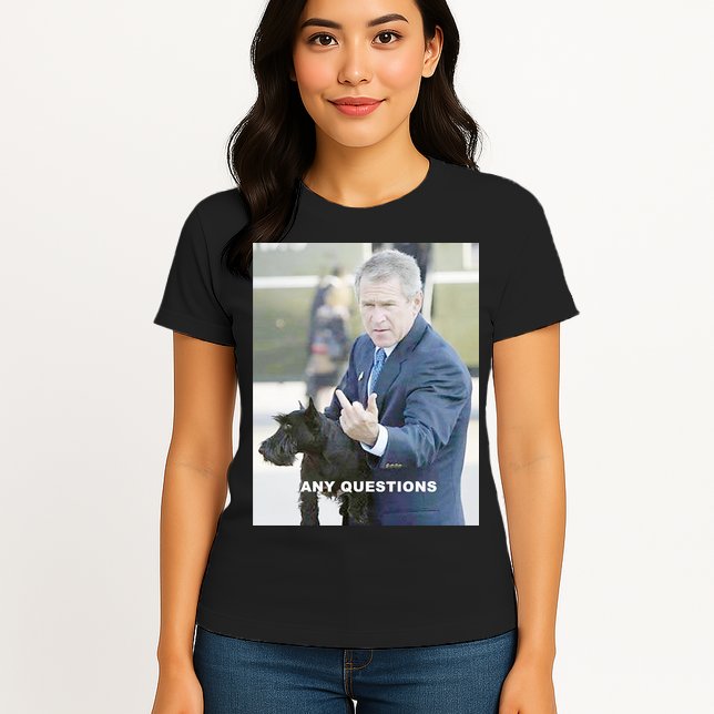 George Bush Middle Finger Womens T-Shirt