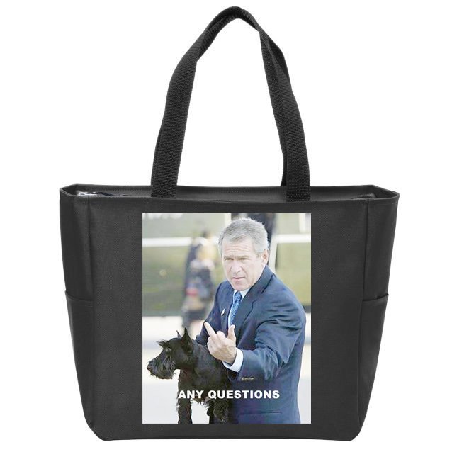 George Bush Middle Finger Zip Tote Bag