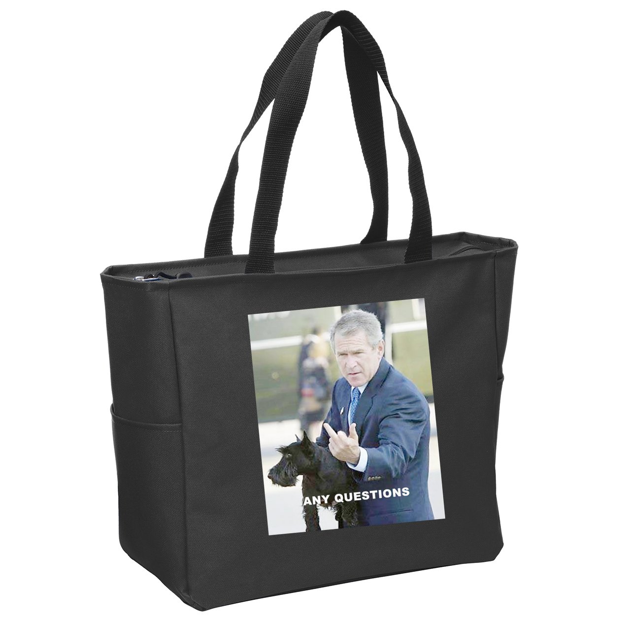George Bush Middle Finger Zip Tote Bag