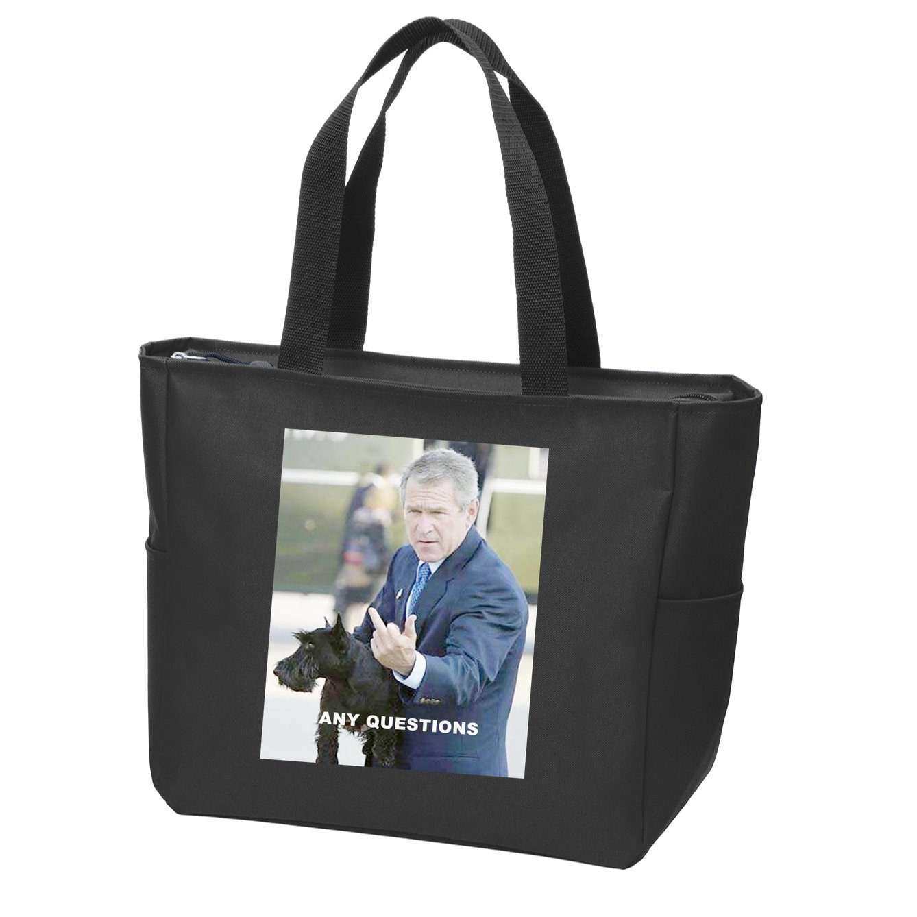 George Bush Middle Finger Zip Tote Bag