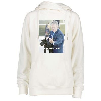 George Bush Middle Finger Womens Funnel Neck Pullover Hood