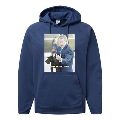 George Bush Middle Finger Performance Fleece Hoodie