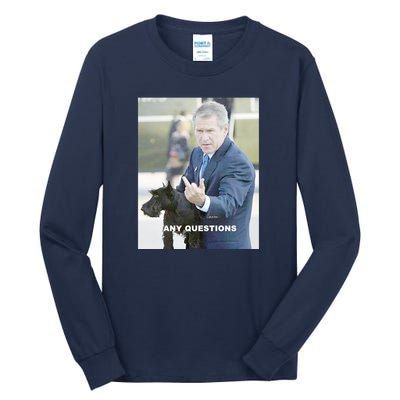 George Bush Middle Finger Tall Long Sleeve T-Shirt