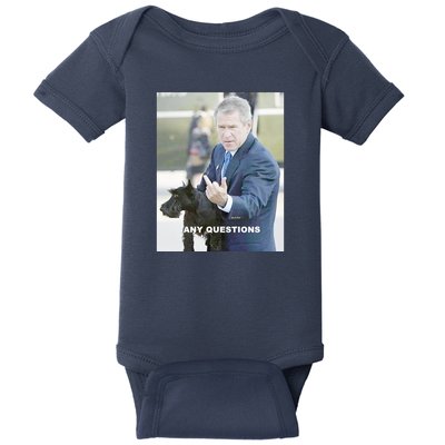 George Bush Middle Finger Baby Bodysuit