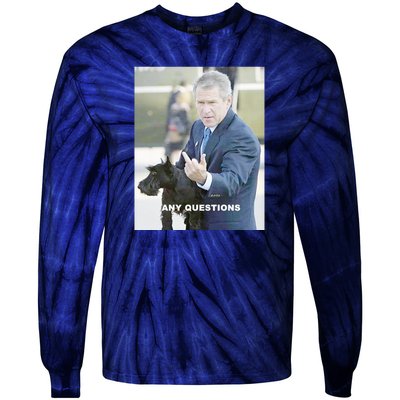 George Bush Middle Finger Tie-Dye Long Sleeve Shirt