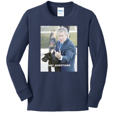 George Bush Middle Finger Kids Long Sleeve Shirt