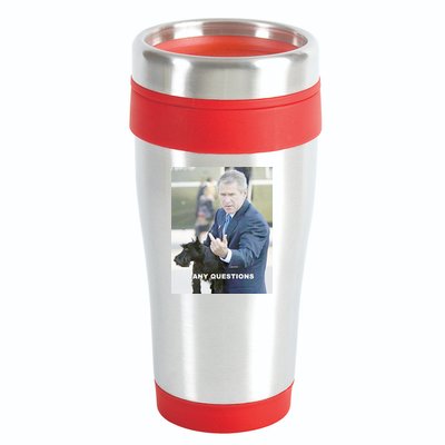George Bush Middle Finger 16oz Travel Tumbler