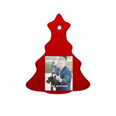 George Bush Middle Finger Ceramic Tree Ornament