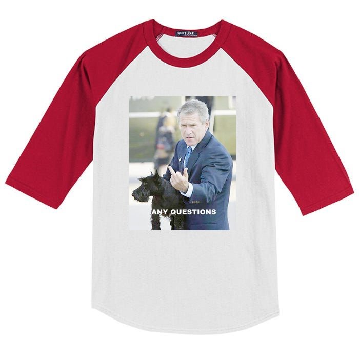 George Bush Middle Finger Kids Colorblock Raglan Jersey