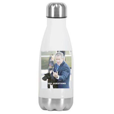 George Bush Middle Finger Stainless Steel Insulated Water Bottle