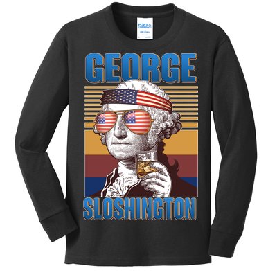 George Sloshington Kids Long Sleeve Shirt