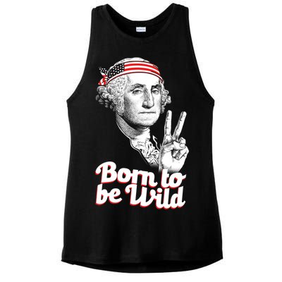 George Washington Born To Be Wild Ladies PosiCharge Tri-Blend Wicking Tank