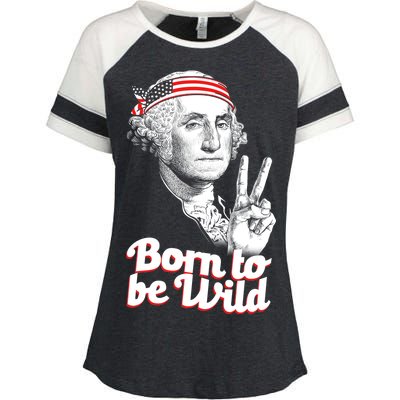 George Washington Born To Be Wild Enza Ladies Jersey Colorblock Tee