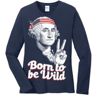 George Washington Born To Be Wild Ladies Long Sleeve Shirt