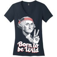 George Washington Born To Be Wild Women's V-Neck T-Shirt