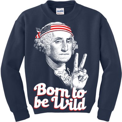 George Washington Born To Be Wild Kids Sweatshirt