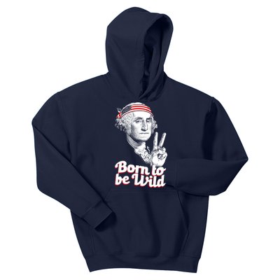 George Washington Born To Be Wild Kids Hoodie