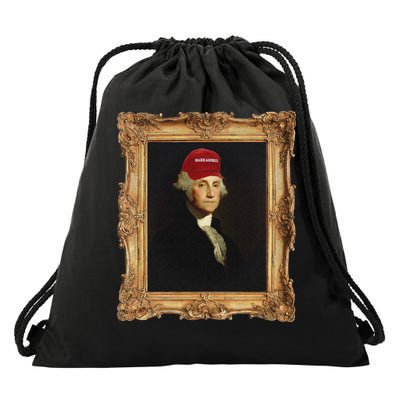 George Washington Make America Portrait Drawstring Bag