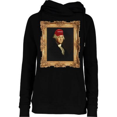 George Washington Make America Portrait Womens Funnel Neck Pullover Hood