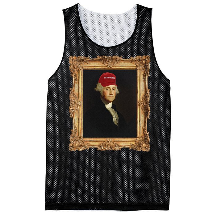 George Washington Make America Portrait Mesh Reversible Basketball Jersey Tank