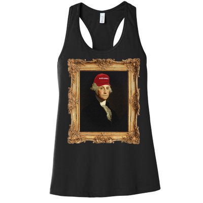 George Washington Make America Portrait Women's Racerback Tank