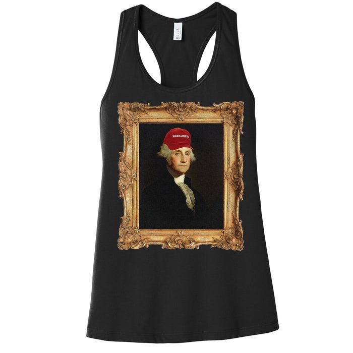 George Washington Make America Portrait Women's Racerback Tank