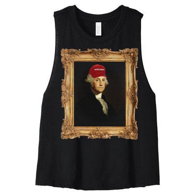 George Washington Make America Portrait Women's Racerback Cropped Tank