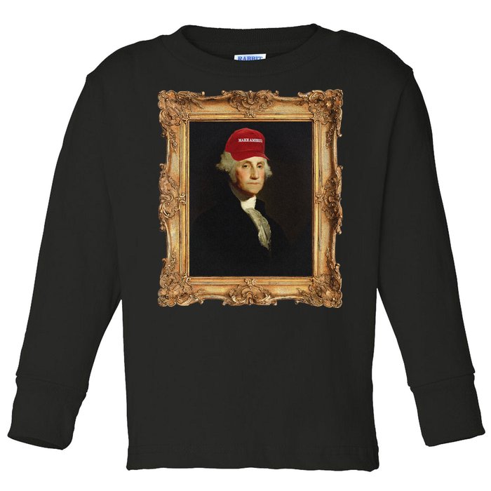 George Washington Make America Portrait Toddler Long Sleeve Shirt