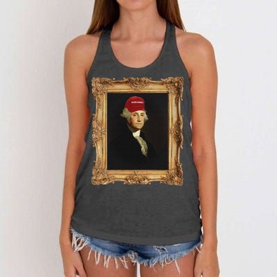 George Washington Make America Portrait Women's Knotted Racerback Tank