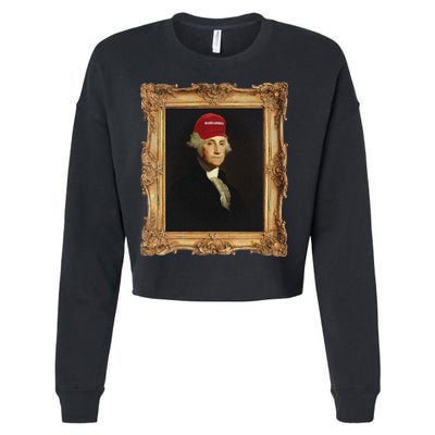 George Washington Make America Portrait Cropped Pullover Crew