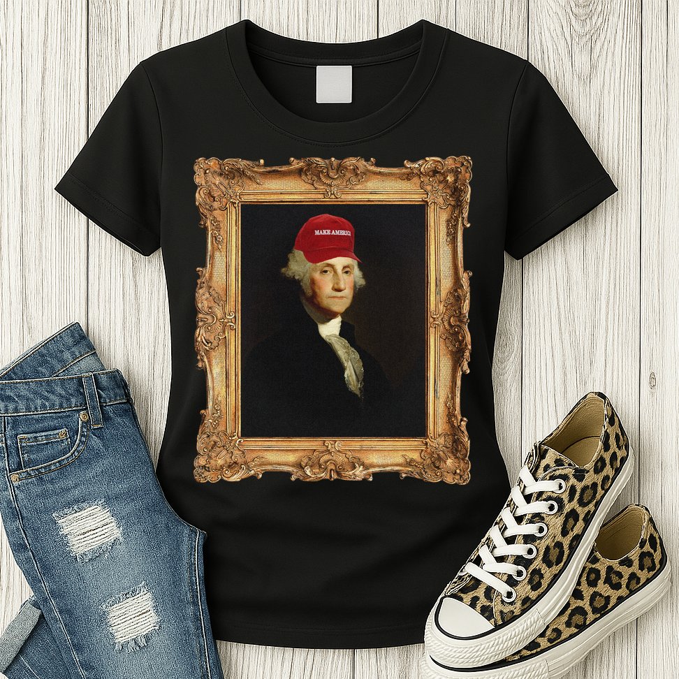 George Washington Make America Portrait Womens T-Shirt