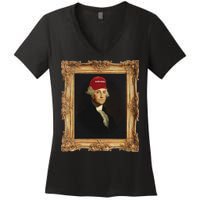 George Washington Make America Portrait Women's V-Neck T-Shirt