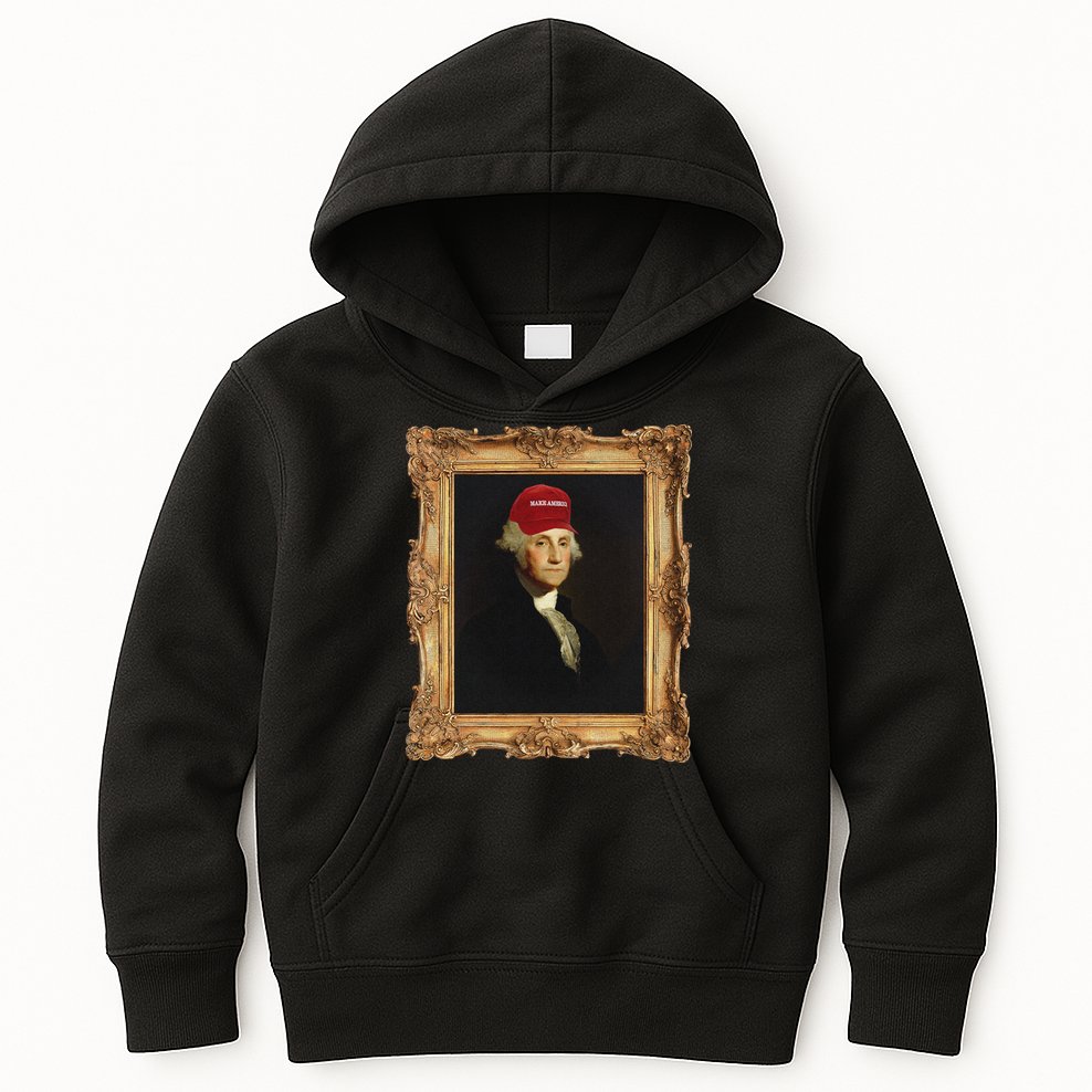 George Washington Make America Portrait Kids Hoodie