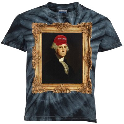 George Washington Make America Portrait Kids Tie-Dye T-Shirt