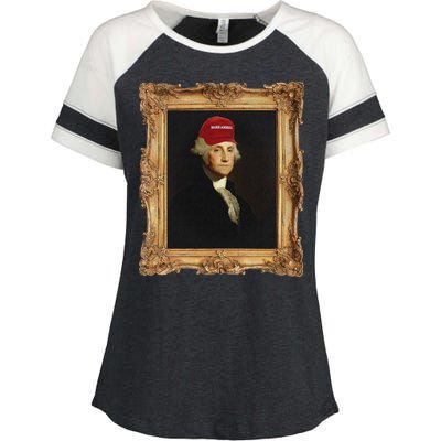 George Washington Make America Portrait Enza Ladies Jersey Colorblock Tee