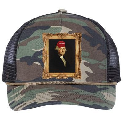 George Washington Make America Portrait Retro Rope Trucker Hat Cap