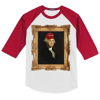 George Washington Make America Portrait Kids Colorblock Raglan Jersey