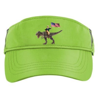 George Washington On A Dinosaur Adult Drive Performance Visor