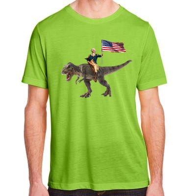 George Washington On A Dinosaur Adult ChromaSoft Performance T-Shirt